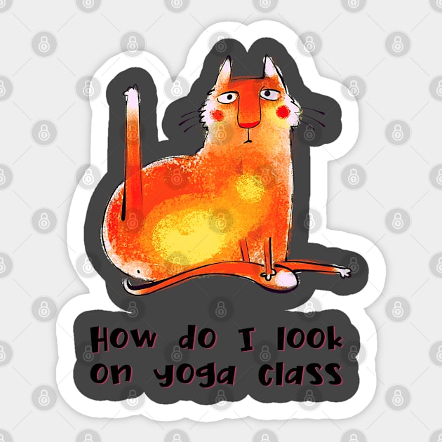 How do I look on yoga class funny yoga and cat drawing Sticker by Red Yoga